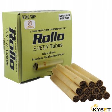 Сигаретні гільзи Rollo Sheer 50 з невибіленого органічного паперу фото — Kyset.com.ua