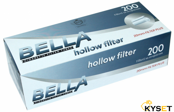 Сигаретні гільзи з турбо фільтром Bella 200 hollow filter фото — Kyset.com.ua