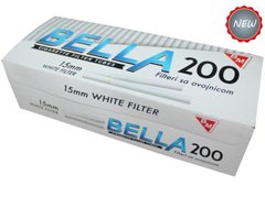 Сигаретні гільзи Bella 200 white filter 15мм фото — Kyset.com.ua