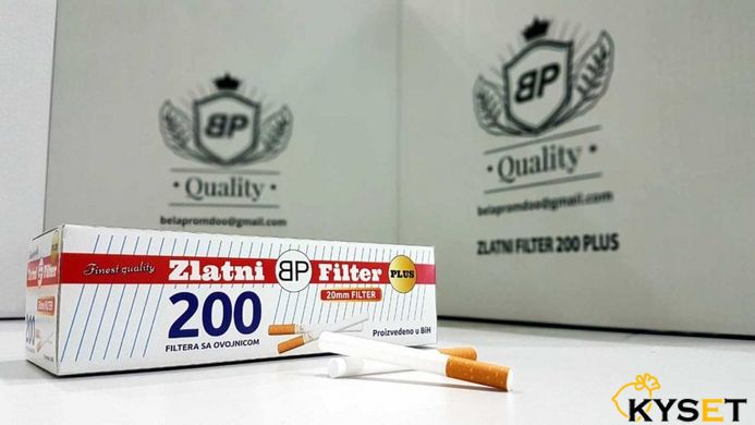 1750грн. фільтр 20мм Сигаретні гільзи Zlatni Filter 200 (10000шт) фото — Kyset.com.ua