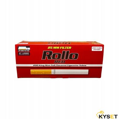 Сигаретні гільзи Rollo Red King Size 200 25mm фото — Kyset.com.ua