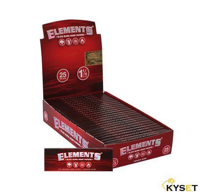 Папір для самокруток ELEMENTS RED PAPERS 1&frac14; (50 листків) фото &mdash; Kyset.com.ua