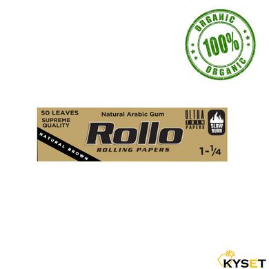 Папір для самокруток 44 х 78 (1¼) Rollo Slim King Size (50 листків) Natural Brown фото — Kyset.com.ua