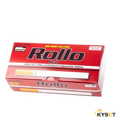 Сигаретні гільзи Rollo Red Ultra Slim 200шт 6.5mm фото — Kyset.com.ua