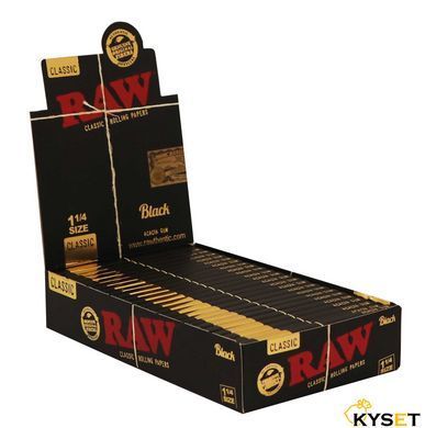 Папір для самокруток RAW Classic Black 1&frac14; 76 х 44&nbsp;(50 листків) &nbsp; фото &mdash; Kyset.com.ua