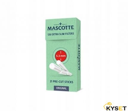 Фільтри для самокруток Mascotte 5.3mm Extra Slim Filters 21 Pre-CUT фото — Kyset.com.ua