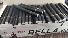 Сигаретні гільзи чорні Bella 200 black filter 15мм фото — Kyset.com.ua