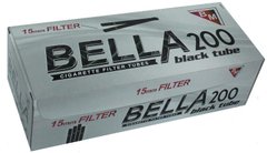 Сигаретні гільзи чорні Bella 200 black filter 15мм фото — Kyset.com.ua