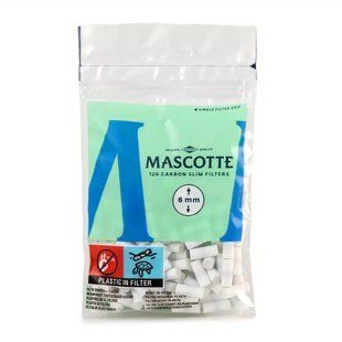 Фільтри для самокруток Mascotte Carbon Slim 6.0mm довжина 15mm (120шт) фото &mdash; Kyset.com.ua