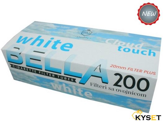 Сигаретні гільзи Bella 200 white filter 20mm фото — Kyset.com.ua