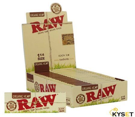 Папір для самокруток 1&frac14; RAW Organic Hemp (50 листків) фото &mdash; Kyset.com.ua