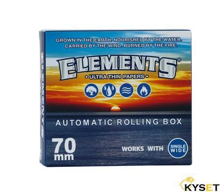 Машинка для самокруток ELEMENTS BLUE METAL ROLLBOX 70mm фото &mdash; Kyset.com.ua