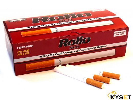 Сигаретні гільзи 100мм Rollo Red King Size фільтр 25mm фото — Kyset.com.ua