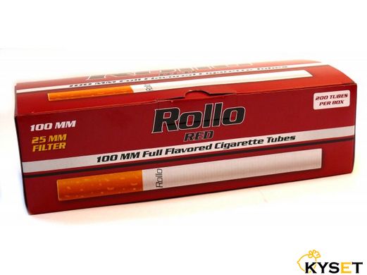 Сигаретні гільзи 100мм Rollo Red King Size фільтр 25mm фото — Kyset.com.ua